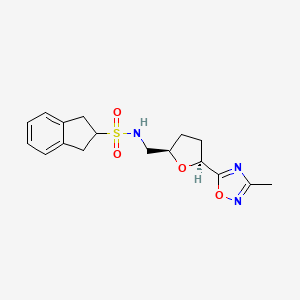 molecular formula C17H21N3O4S B6883281 N-[[(2R,5S)-5-(3-methyl-1,2,4-oxadiazol-5-yl)oxolan-2-yl]methyl]-2,3-dihydro-1H-indene-2-sulfonamide 