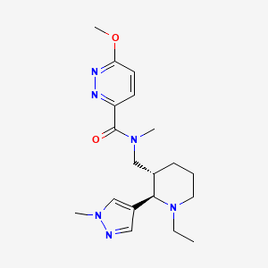 molecular formula C19H28N6O2 B6883448 N-[[(2R,3S)-1-ethyl-2-(1-methylpyrazol-4-yl)piperidin-3-yl]methyl]-6-methoxy-N-methylpyridazine-3-carboxamide 