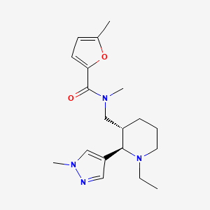 molecular formula C19H28N4O2 B6883455 N-[[(2R,3S)-1-ethyl-2-(1-methylpyrazol-4-yl)piperidin-3-yl]methyl]-N,5-dimethylfuran-2-carboxamide 