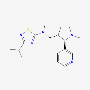molecular formula C17H25N5S B6883569 N-methyl-N-[[(2R,3S)-1-methyl-2-pyridin-3-ylpyrrolidin-3-yl]methyl]-3-propan-2-yl-1,2,4-thiadiazol-5-amine 