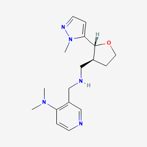 molecular formula C17H25N5O B6883590 N,N-dimethyl-3-[[[(2R,3S)-2-(2-methylpyrazol-3-yl)oxolan-3-yl]methylamino]methyl]pyridin-4-amine 