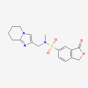 molecular formula C17H19N3O4S B6884476 N-methyl-3-oxo-N-(5,6,7,8-tetrahydroimidazo[1,2-a]pyridin-2-ylmethyl)-1H-2-benzofuran-5-sulfonamide 