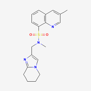 molecular formula C19H22N4O2S B6884502 N,3-dimethyl-N-(5,6,7,8-tetrahydroimidazo[1,2-a]pyridin-2-ylmethyl)quinoline-8-sulfonamide 