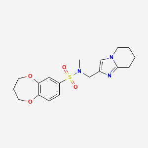 molecular formula C18H23N3O4S B6884510 N-methyl-N-(5,6,7,8-tetrahydroimidazo[1,2-a]pyridin-2-ylmethyl)-3,4-dihydro-2H-1,5-benzodioxepine-7-sulfonamide 