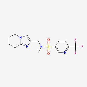 molecular formula C15H17F3N4O2S B6884542 N-methyl-N-(5,6,7,8-tetrahydroimidazo[1,2-a]pyridin-2-ylmethyl)-6-(trifluoromethyl)pyridine-3-sulfonamide 