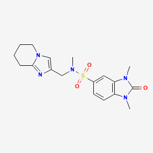 molecular formula C18H23N5O3S B6884552 N,1,3-trimethyl-2-oxo-N-(5,6,7,8-tetrahydroimidazo[1,2-a]pyridin-2-ylmethyl)benzimidazole-5-sulfonamide 