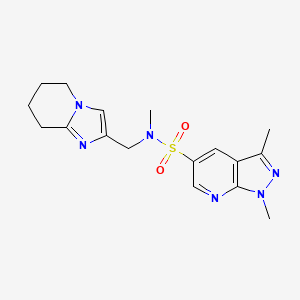 molecular formula C17H22N6O2S B6884574 N,1,3-trimethyl-N-(5,6,7,8-tetrahydroimidazo[1,2-a]pyridin-2-ylmethyl)pyrazolo[3,4-b]pyridine-5-sulfonamide 
