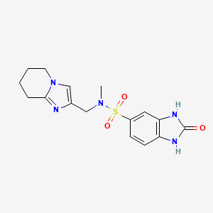 molecular formula C16H19N5O3S B6884596 N-methyl-2-oxo-N-(5,6,7,8-tetrahydroimidazo[1,2-a]pyridin-2-ylmethyl)-1,3-dihydrobenzimidazole-5-sulfonamide 