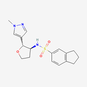 molecular formula C17H21N3O3S B6884598 N-[(2R,3S)-2-(1-methylpyrazol-4-yl)oxolan-3-yl]-2,3-dihydro-1H-indene-5-sulfonamide 