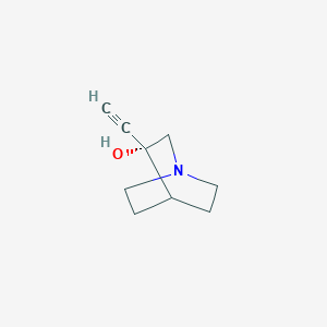 molecular formula C9H13NO B068846 (3R)-3-ethynyl-1-azabicyclo[2.2.2]octan-3-ol CAS No. 160172-20-3