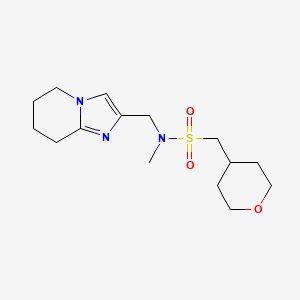 molecular formula C15H25N3O3S B6884624 N-methyl-1-(oxan-4-yl)-N-(5,6,7,8-tetrahydroimidazo[1,2-a]pyridin-2-ylmethyl)methanesulfonamide 