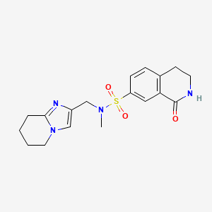 molecular formula C18H22N4O3S B6884668 N-methyl-1-oxo-N-(5,6,7,8-tetrahydroimidazo[1,2-a]pyridin-2-ylmethyl)-3,4-dihydro-2H-isoquinoline-7-sulfonamide 