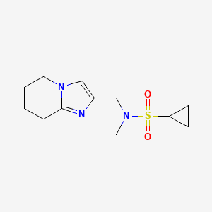 molecular formula C12H19N3O2S B6884700 N-methyl-N-(5,6,7,8-tetrahydroimidazo[1,2-a]pyridin-2-ylmethyl)cyclopropanesulfonamide 