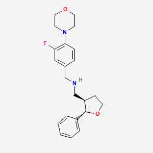 molecular formula C22H27FN2O2 B6884747 N-[(3-fluoro-4-morpholin-4-ylphenyl)methyl]-1-[(2S,3R)-2-phenyloxolan-3-yl]methanamine 