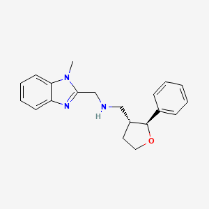 molecular formula C20H23N3O B6884756 N-[(1-methylbenzimidazol-2-yl)methyl]-1-[(2S,3R)-2-phenyloxolan-3-yl]methanamine 