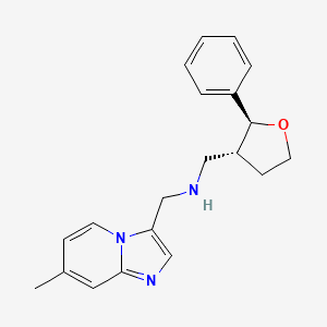 molecular formula C20H23N3O B6884777 N-[(7-methylimidazo[1,2-a]pyridin-3-yl)methyl]-1-[(2S,3R)-2-phenyloxolan-3-yl]methanamine 