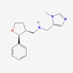 molecular formula C16H21N3O B6884907 N-[(3-methylimidazol-4-yl)methyl]-1-[(2S,3R)-2-phenyloxolan-3-yl]methanamine 