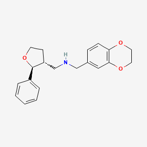 molecular formula C20H23NO3 B6884985 N-(2,3-dihydro-1,4-benzodioxin-6-ylmethyl)-1-[(2S,3R)-2-phenyloxolan-3-yl]methanamine 