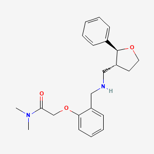 molecular formula C22H28N2O3 B6884990 N,N-dimethyl-2-[2-[[[(2S,3R)-2-phenyloxolan-3-yl]methylamino]methyl]phenoxy]acetamide 
