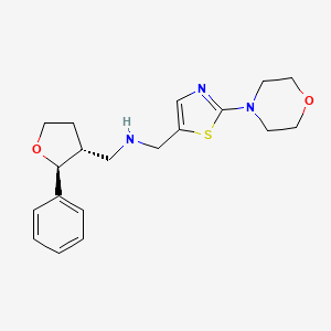 molecular formula C19H25N3O2S B6885074 N-[(2-morpholin-4-yl-1,3-thiazol-5-yl)methyl]-1-[(2S,3R)-2-phenyloxolan-3-yl]methanamine 