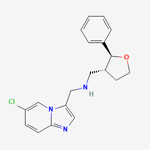 molecular formula C19H20ClN3O B6885089 N-[(6-chloroimidazo[1,2-a]pyridin-3-yl)methyl]-1-[(2S,3R)-2-phenyloxolan-3-yl]methanamine 
