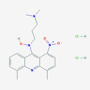 molecular formula C20H26Cl2N4O3 B068851 1,3-Propanediamine, N,N-dimethyl-N'-(4,5-dimethyl-1-nitro-9-acridinyl)-, N-oxide, dihydrochloride CAS No. 176915-36-9