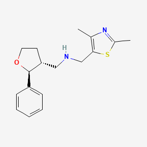 molecular formula C17H22N2OS B6885116 N-[(2,4-dimethyl-1,3-thiazol-5-yl)methyl]-1-[(2S,3R)-2-phenyloxolan-3-yl]methanamine 
