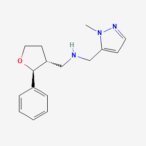 molecular formula C16H21N3O B6885128 N-[(2-methylpyrazol-3-yl)methyl]-1-[(2S,3R)-2-phenyloxolan-3-yl]methanamine 