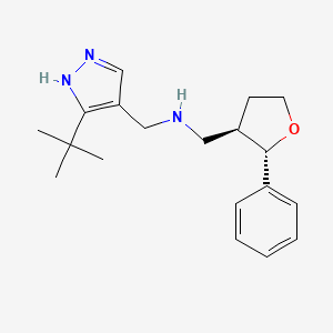 molecular formula C19H27N3O B6885132 N-[(5-tert-butyl-1H-pyrazol-4-yl)methyl]-1-[(2S,3R)-2-phenyloxolan-3-yl]methanamine 