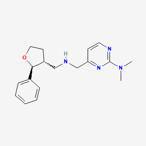 molecular formula C18H24N4O B6885142 N,N-dimethyl-4-[[[(2S,3R)-2-phenyloxolan-3-yl]methylamino]methyl]pyrimidin-2-amine 
