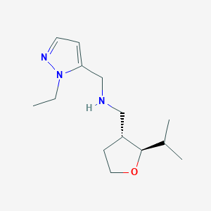 molecular formula C14H25N3O B6885174 N-[(2-ethylpyrazol-3-yl)methyl]-1-[(2R,3R)-2-propan-2-yloxolan-3-yl]methanamine 