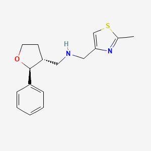 molecular formula C16H20N2OS B6885242 N-[(2-methyl-1,3-thiazol-4-yl)methyl]-1-[(2S,3R)-2-phenyloxolan-3-yl]methanamine 
