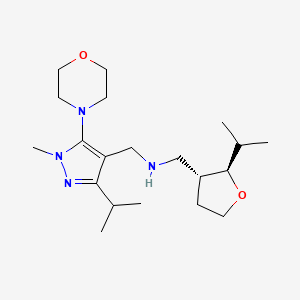 molecular formula C20H36N4O2 B6885313 N-[(1-methyl-5-morpholin-4-yl-3-propan-2-ylpyrazol-4-yl)methyl]-1-[(2R,3R)-2-propan-2-yloxolan-3-yl]methanamine 