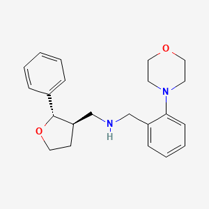 molecular formula C22H28N2O2 B6885340 N-[(2-morpholin-4-ylphenyl)methyl]-1-[(2S,3R)-2-phenyloxolan-3-yl]methanamine 