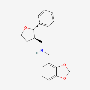 molecular formula C19H21NO3 B6885363 N-(1,3-benzodioxol-4-ylmethyl)-1-[(2S,3R)-2-phenyloxolan-3-yl]methanamine 