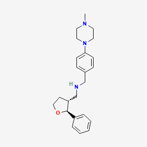molecular formula C23H31N3O B6885372 N-[[4-(4-methylpiperazin-1-yl)phenyl]methyl]-1-[(2S,3R)-2-phenyloxolan-3-yl]methanamine 