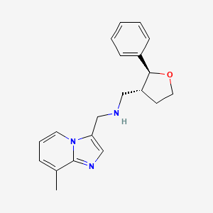 molecular formula C20H23N3O B6885446 N-[(8-methylimidazo[1,2-a]pyridin-3-yl)methyl]-1-[(2S,3R)-2-phenyloxolan-3-yl]methanamine 