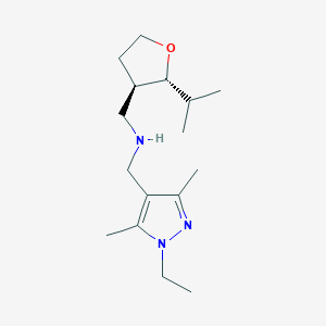 molecular formula C16H29N3O B6885591 N-[(1-ethyl-3,5-dimethylpyrazol-4-yl)methyl]-1-[(2R,3R)-2-propan-2-yloxolan-3-yl]methanamine 