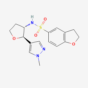 molecular formula C16H19N3O4S B6885632 N-[(2R,3S)-2-(1-methylpyrazol-4-yl)oxolan-3-yl]-2,3-dihydro-1-benzofuran-5-sulfonamide 