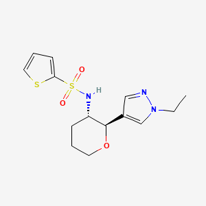 molecular formula C14H19N3O3S2 B6885700 N-[(2R,3S)-2-(1-ethylpyrazol-4-yl)oxan-3-yl]thiophene-2-sulfonamide 