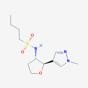 molecular formula C12H21N3O3S B6885731 N-[(2R,3S)-2-(1-methylpyrazol-4-yl)oxolan-3-yl]butane-1-sulfonamide 