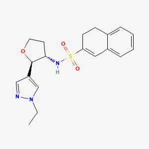 molecular formula C19H23N3O3S B6885742 N-[(2R,3S)-2-(1-ethylpyrazol-4-yl)oxolan-3-yl]-3,4-dihydronaphthalene-2-sulfonamide 