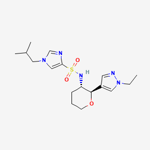 molecular formula C17H27N5O3S B6885754 N-[(2R,3S)-2-(1-ethylpyrazol-4-yl)oxan-3-yl]-1-(2-methylpropyl)imidazole-4-sulfonamide 