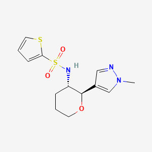 molecular formula C13H17N3O3S2 B6885836 N-[(2R,3S)-2-(1-methylpyrazol-4-yl)oxan-3-yl]thiophene-2-sulfonamide 