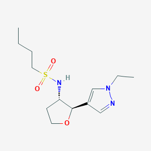 molecular formula C13H23N3O3S B6885842 N-[(2R,3S)-2-(1-ethylpyrazol-4-yl)oxolan-3-yl]butane-1-sulfonamide 