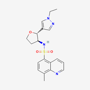 molecular formula C19H22N4O3S B6885858 N-[(2R,3S)-2-(1-ethylpyrazol-4-yl)oxolan-3-yl]-8-methylquinoline-5-sulfonamide 