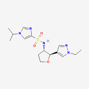 molecular formula C15H23N5O3S B6885891 N-[(2R,3S)-2-(1-ethylpyrazol-4-yl)oxolan-3-yl]-1-propan-2-ylimidazole-4-sulfonamide 