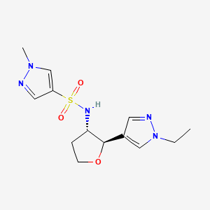 molecular formula C13H19N5O3S B6886017 N-[(2R,3S)-2-(1-ethylpyrazol-4-yl)oxolan-3-yl]-1-methylpyrazole-4-sulfonamide 
