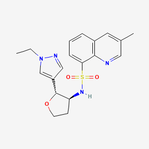 molecular formula C19H22N4O3S B6886062 N-[(2R,3S)-2-(1-ethylpyrazol-4-yl)oxolan-3-yl]-3-methylquinoline-8-sulfonamide 