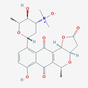 molecular formula C24H27NO9 B068861 (2R,3S,4R,6R)-3-羟基-6-[(11R,15R,17R)-4-羟基-17-甲基-2,9,13-三氧代-12,16-二氧杂四环[8.7.0.03,8.011,15]十七烷-1(10),3,5,7-四烯-7-基]-N,N,2-三甲基氧杂-4-胺氧化物 CAS No. 160492-65-9